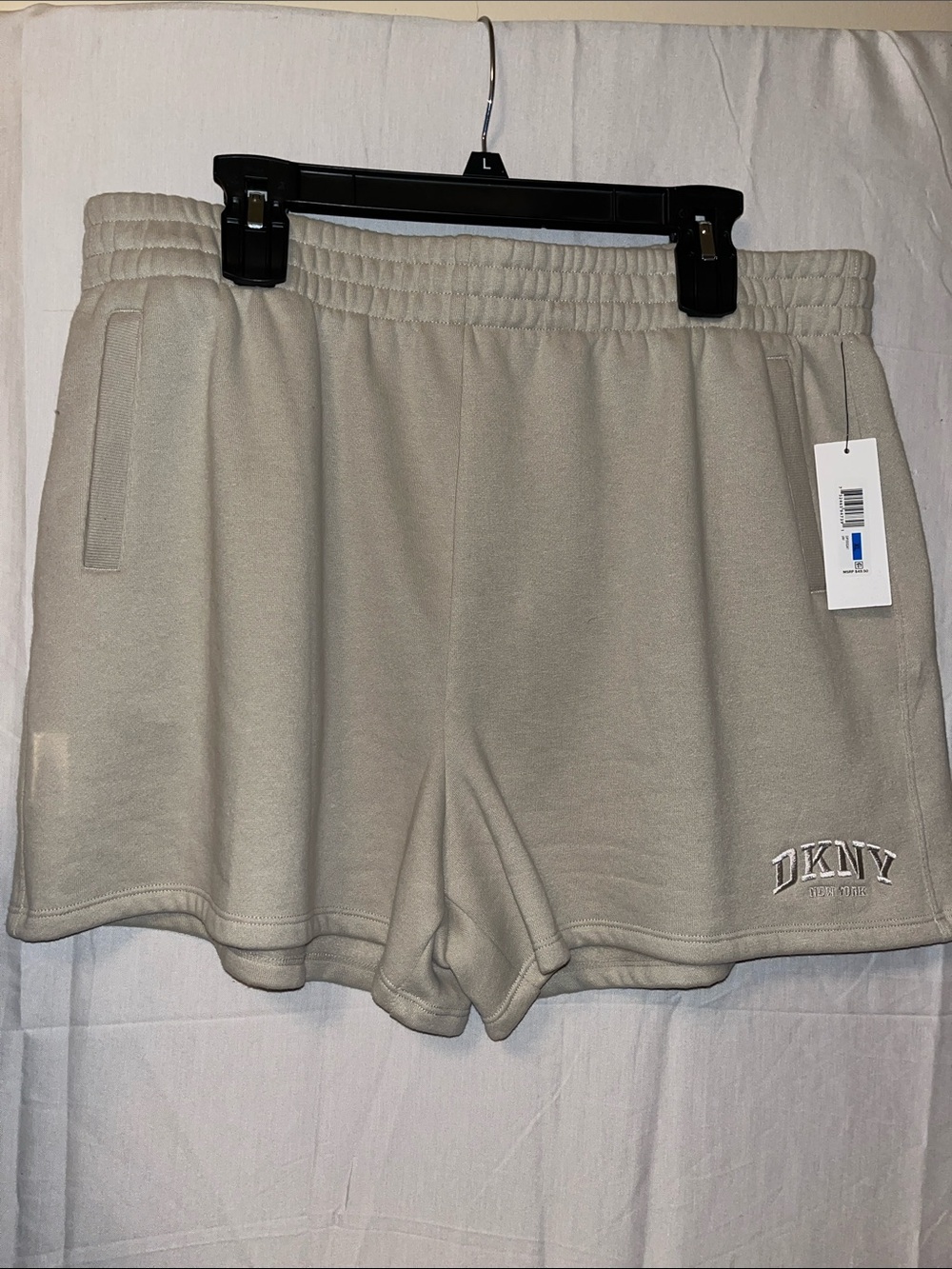 DKNY Beige Cream Athletic Lounge Shorts